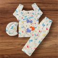 Hello Kitty Print Full Sleeve T-Shirt Long Pant & Cap Set for Swimming wear & Regular Use