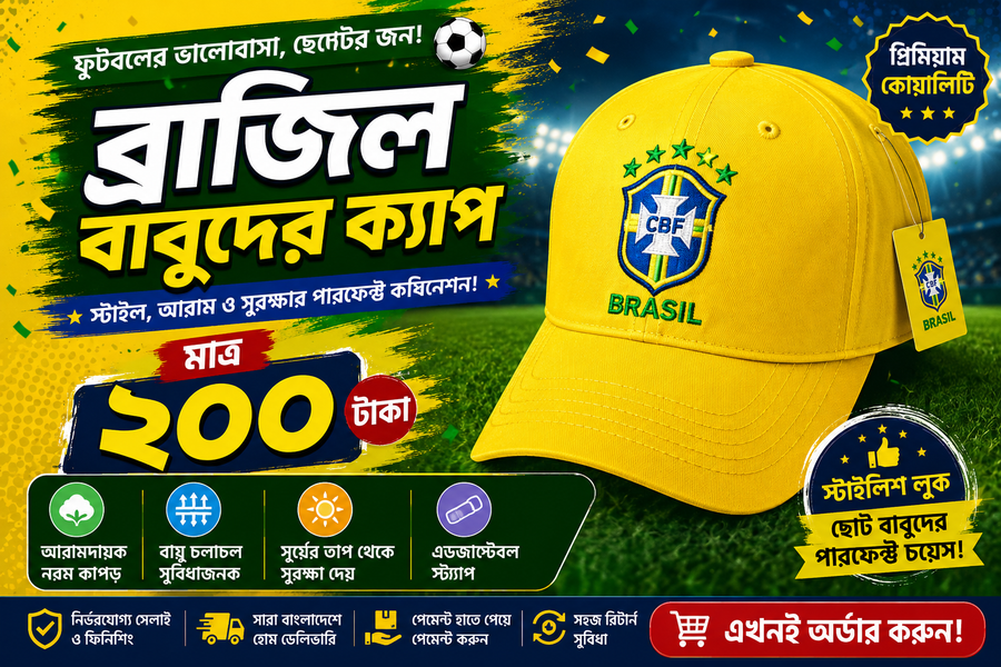 Brazil Kids Cap 1 Year to 12 Years